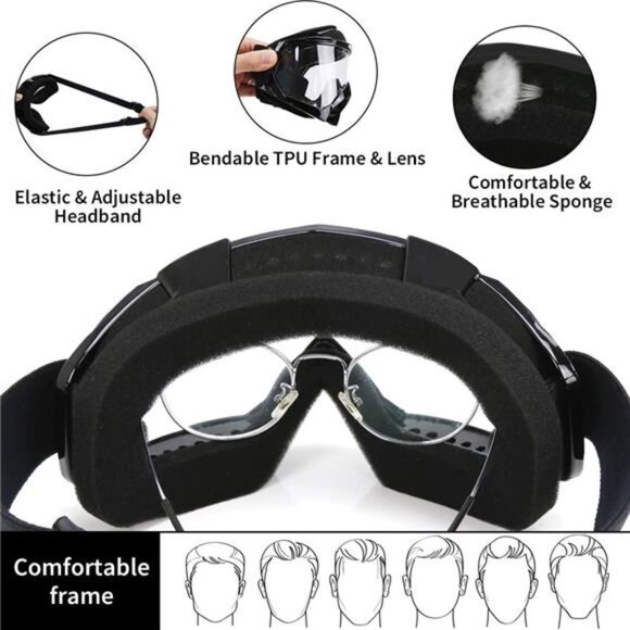 JAMIEWIN Motocross Goggles ATV Dirt Bike Motorcycle UTV MX OTG Offroad Riding - Picture 4 of 7